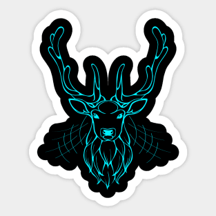 Turquoise deer head Sticker